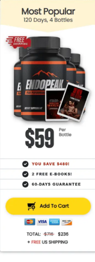 EndoPeak 90-day package special offer for men’s wellness